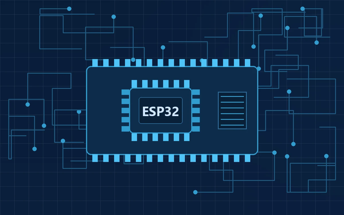ESP32 microcontroller used in IoT product development